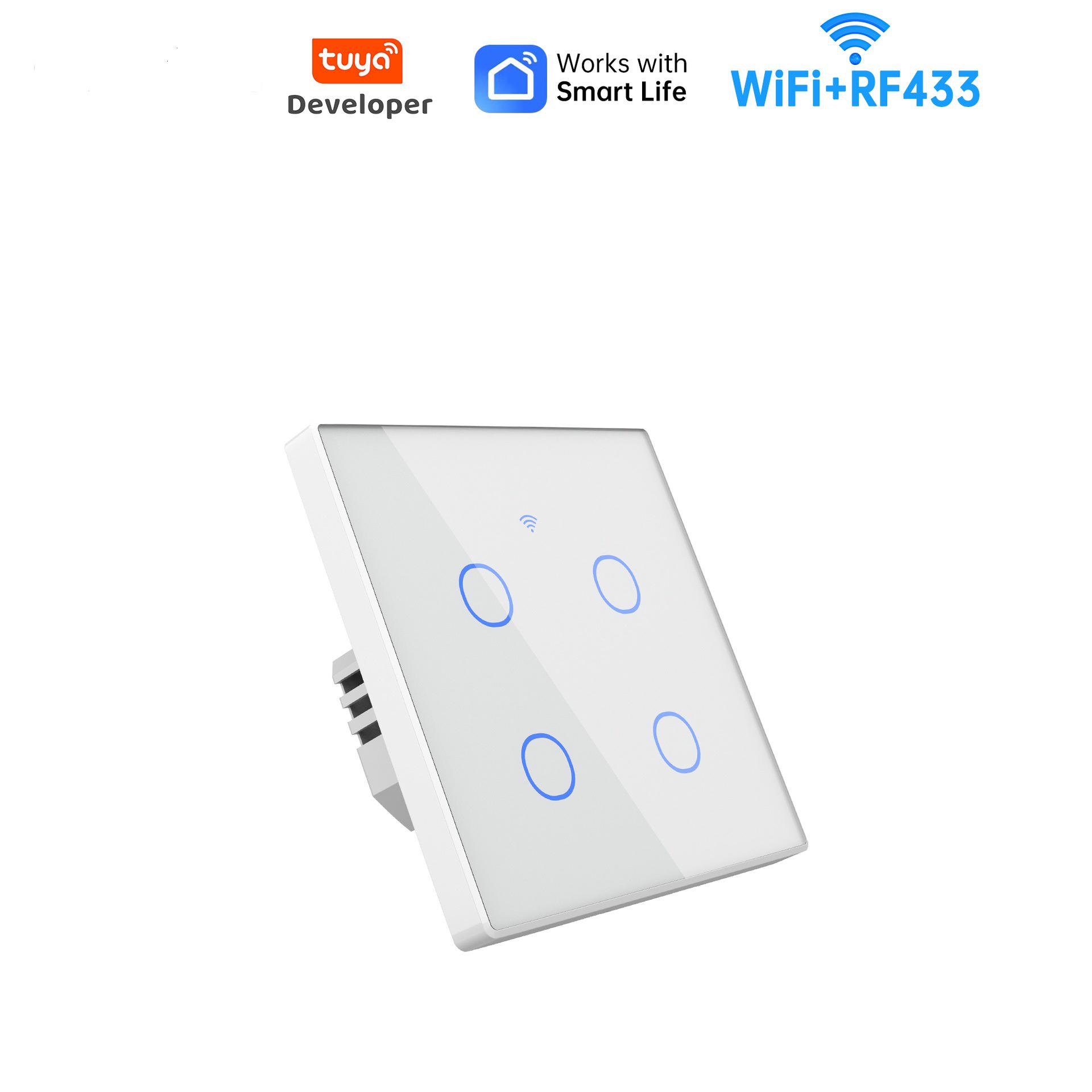 Graffiti EU Smart Switch: WiFi, Four-Way APP & Alexa Voice Control, Glass Touch Panel Remote