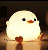Cute Mini Silicone Kids Night Light Dimmable Duck Clapping Rechargeable Touch 7-Color Eco-Friendly Nursery Bedside Halloween