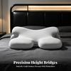 Cervical Support Pillow with Ice-Silk Cover Contoured for Bedroom, Back Sleepers