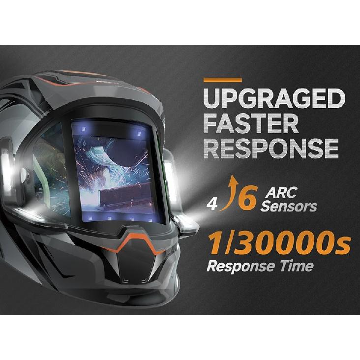 ANDELI Auto Darkening Welding Helmet with Large Viewing True Color Welding Mask 6 Arc Sensor 1/1/1/2 for Welding Cut Grind Area