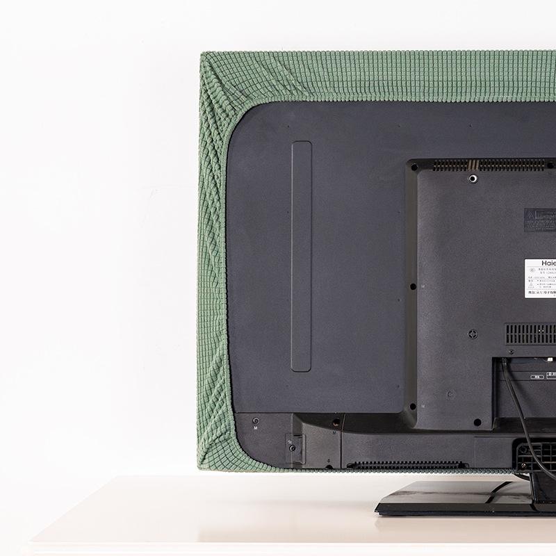 1pcs Solid Color Grid Elastic Wrap for Convenient and Breathable TV Cover Desktop Wall Mounted Monitor Cover Cloth Dustproof and Sunscreen Covers