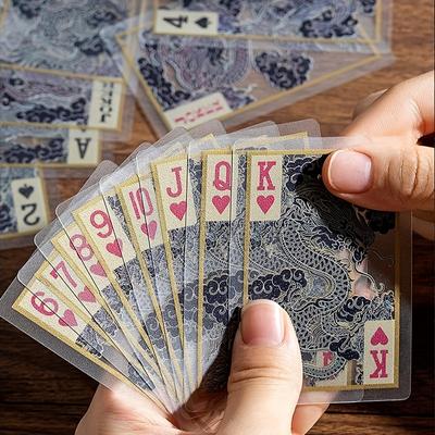 1pc Transparent PVC Waterproof Playing Cards Perfect for Home Travel or Table Games Christmas Halloween Thanksgiving Gift