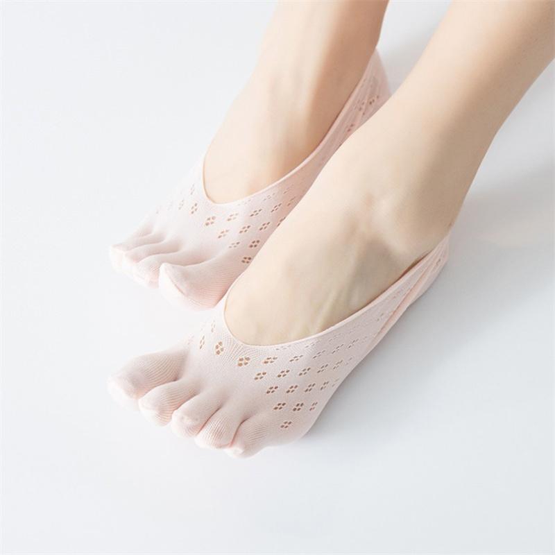 Fashion Thin Sock Slippers Women Invisible Silicone Anti-Skid Five Finger Socks