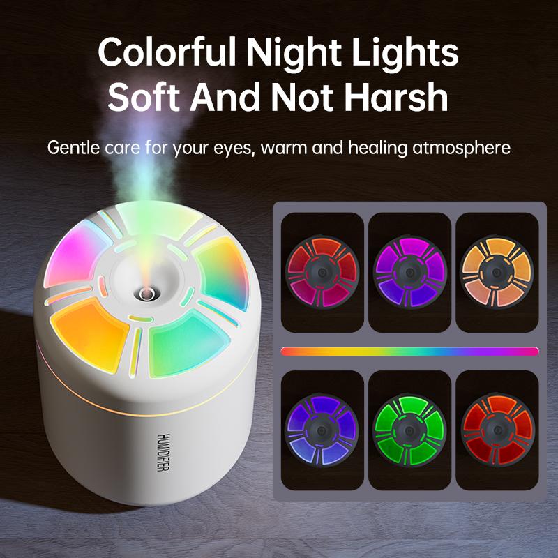 Portable Mini Air Humidifier Aroma Essential Oil Diffuser for Home Car Aromatherapy 180ML Aroma Humidifier with LED Color Lamp