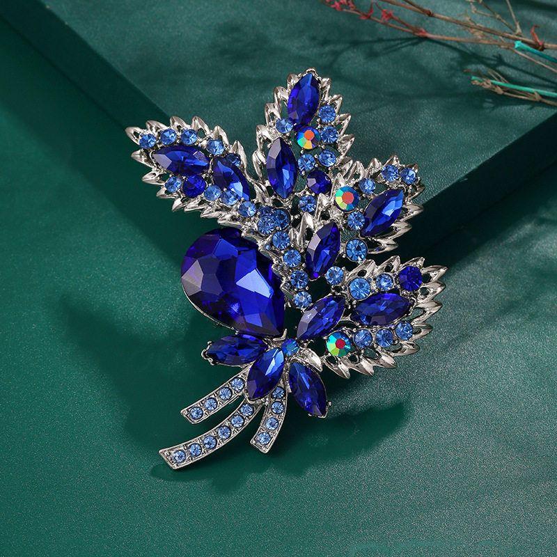 Diamond-Encrusted European and American-Style Exaggerated Flower Cardigan Women's Large Brooch