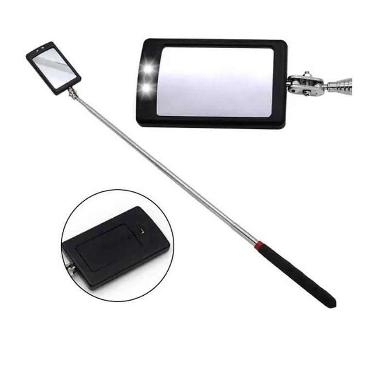 Telescoping Flexible Head Inspection Mirror Car Bottom With Light Adjustable Detection Mirror Magnification Inspection Mirror