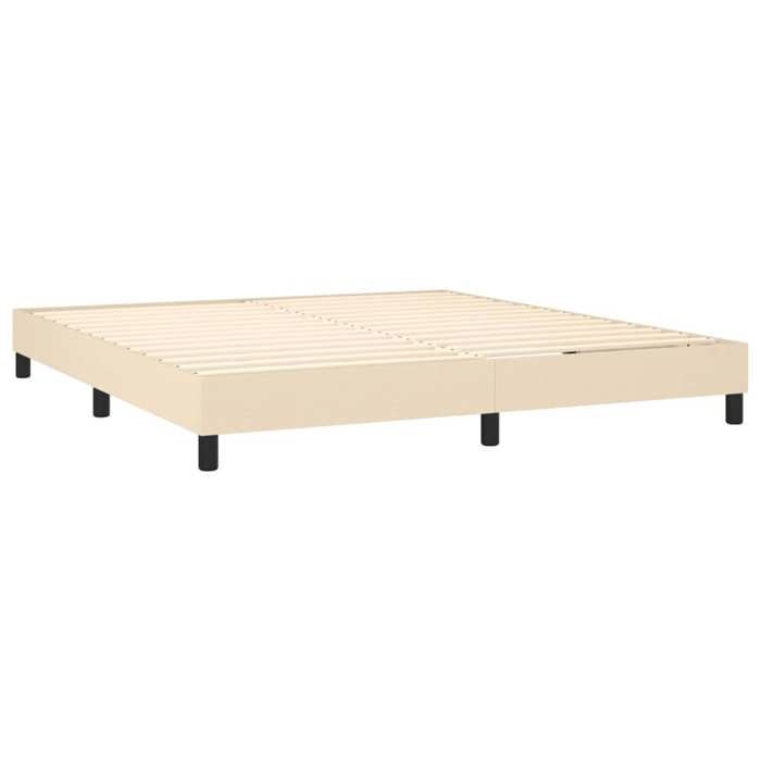 Maison Exclusive - Sommier à lattes de lit avec matelas Crème 160x200 cm Tissu