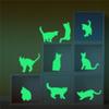 9pcs/set Cute Creative Kitten Cat Luminous Noctilucent Glow Wall Sticker Home Noctilucent Kitten Stick Green Wall Sticker