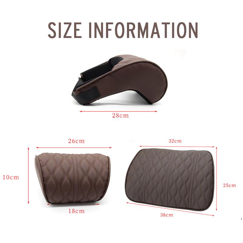 Wygodna poduszka zagłówka samochodu z pianki memory Skórzana poduszka do siedzenia z mikrofibry Podparcie lędźwiowe Wnętrze auta Zagłówek w talii