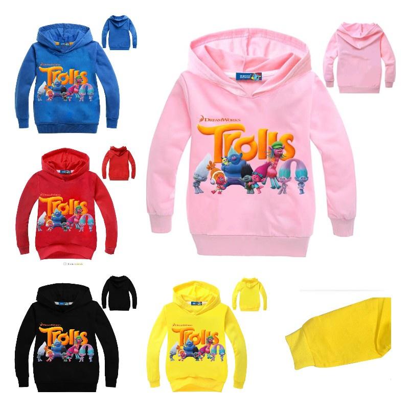Moletom com Capuz Articulado Poppy do Filme Trolls da Dreamworks Para Crianças Roupas de Algodão Macias e Estilosas