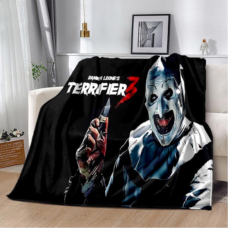 29 Styl Terrifier 3 Horrorowy Clown Film Film Kreskówka Miękkie Kocyki, Koc Piknikowy Wygodny Koc na Piknik Łóżka Kanapę Dom