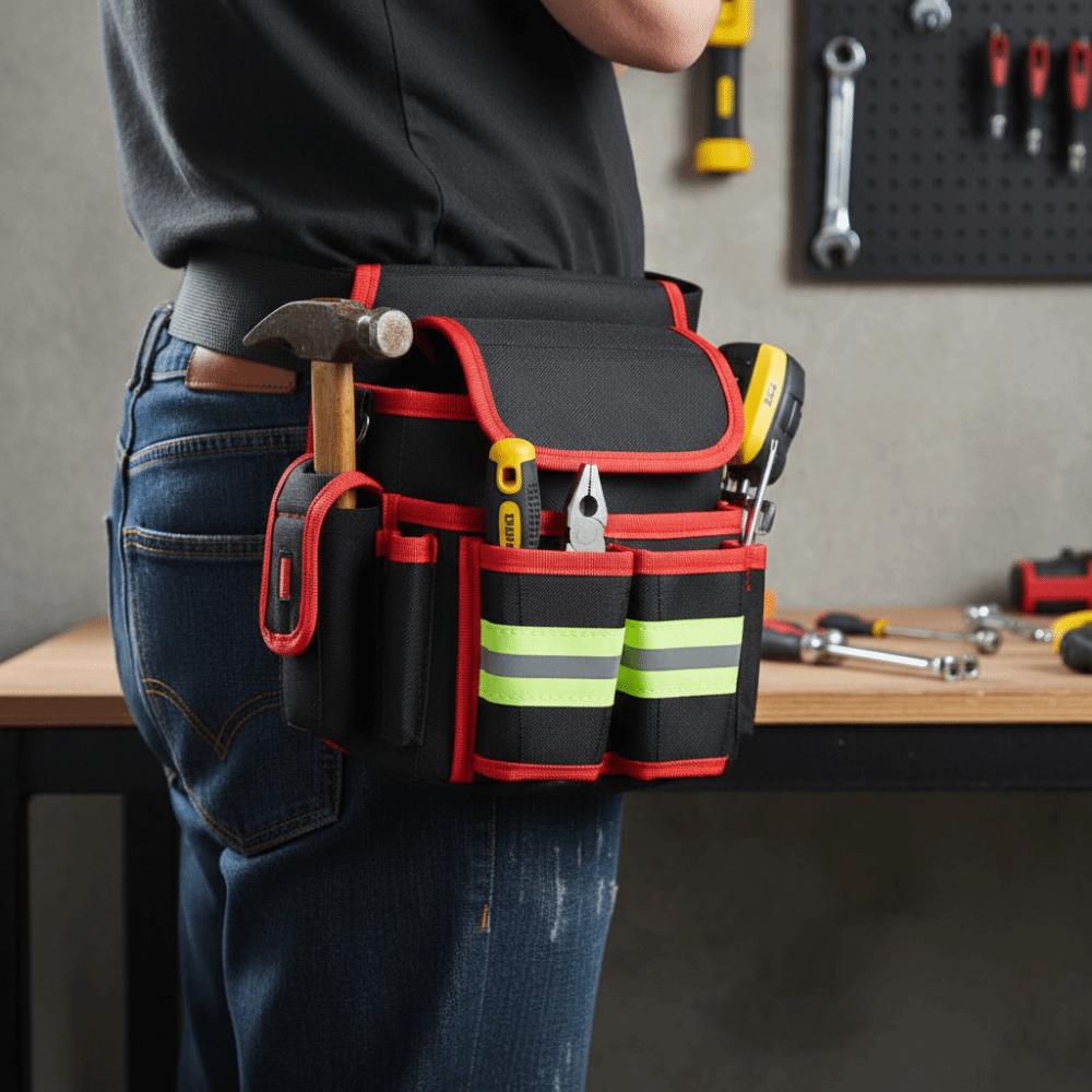 Large-Sized Electrician's Tool Bag One-Piece Design Tool Waist Bag Thickened Waist Bag  Electrician