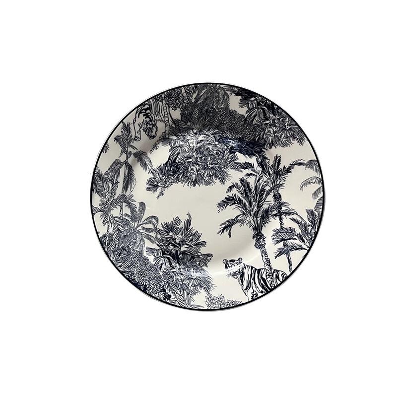 

LISM French Retro Tiger Forest Ceramic 8-inch Plate
