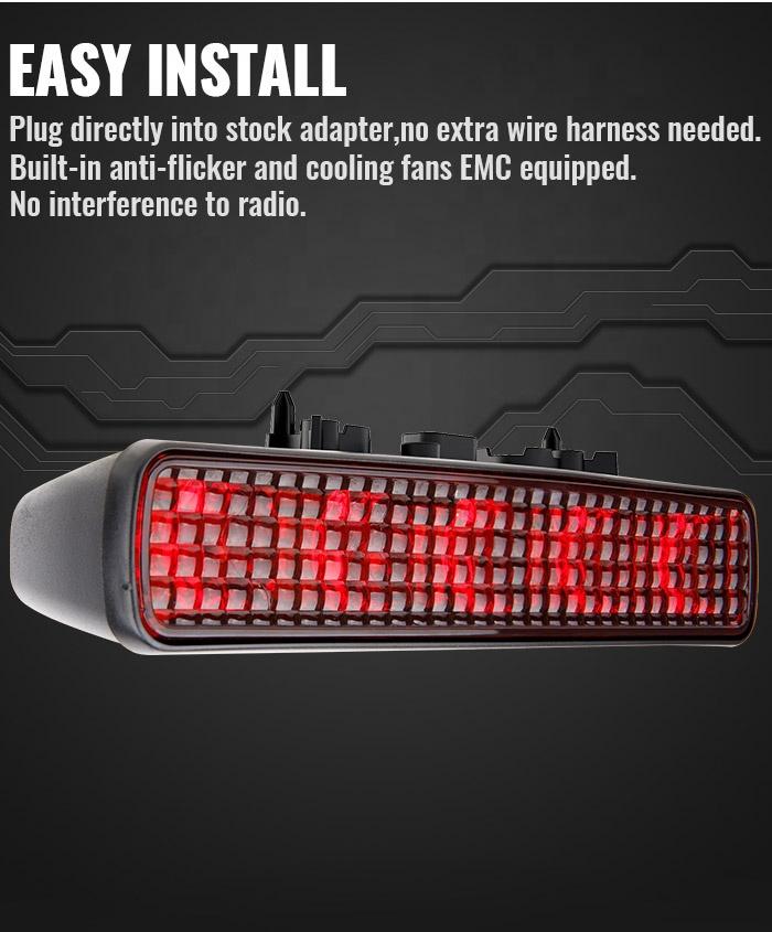 Morsunled Tail Light for jeep wrangler Third Brake Light Compatible with 2018-2019 Wrangler JL