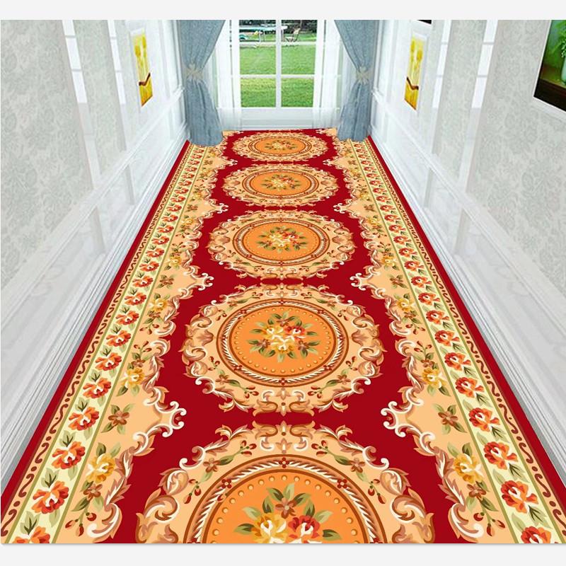 

American Retro Luxury Corridor Long Mat, Durable Kitchen Hallway Floor Mat, Soft and Comfortable Balcony Runner Floor Mat, Staircase Entrance Long Mat 80*100CM