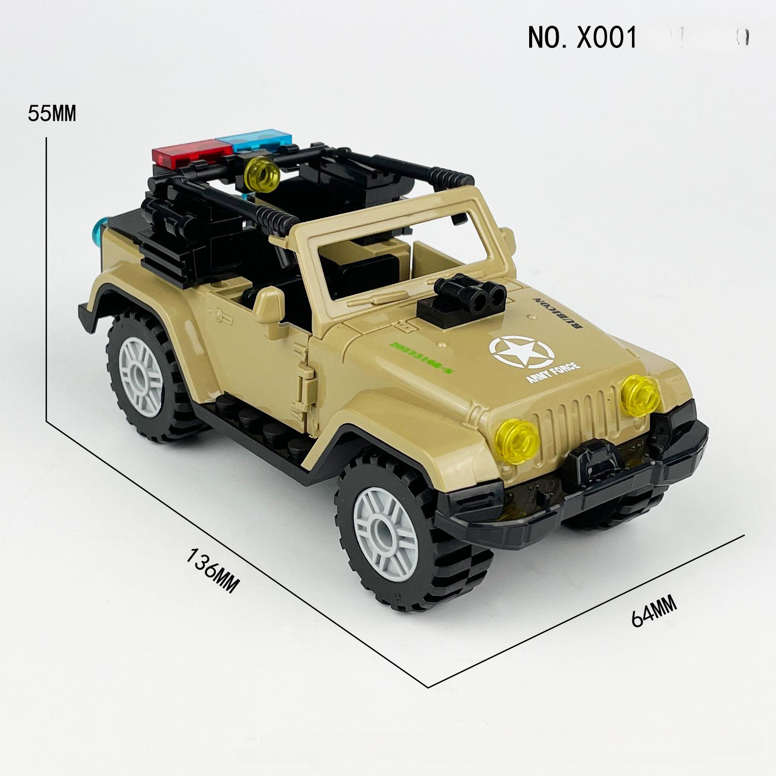 

X001 X010 X012 X013 Jeep SUV Полицейская машина Пикап Модель автомобиля Маленькие пеллетные строительные блоки Игрушечный автомобиль