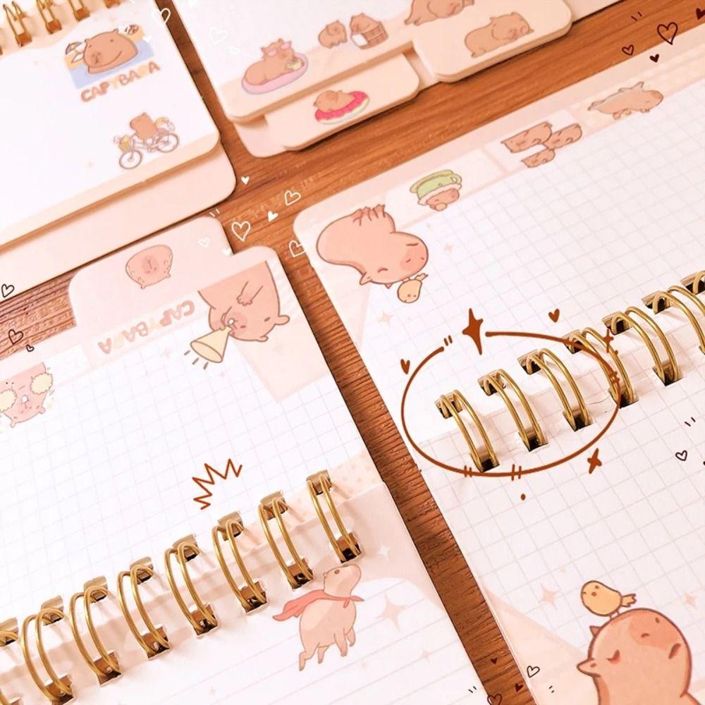 Color Page Capybara Notebook Kawaii Mini Writing Pad Stationery Small Notepad  Decor