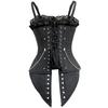 Sexy Women Gothic Corset Bustier Striped Zip Buckled Steampunk Overbust Corselet Vest Punk Rock Style Clothes