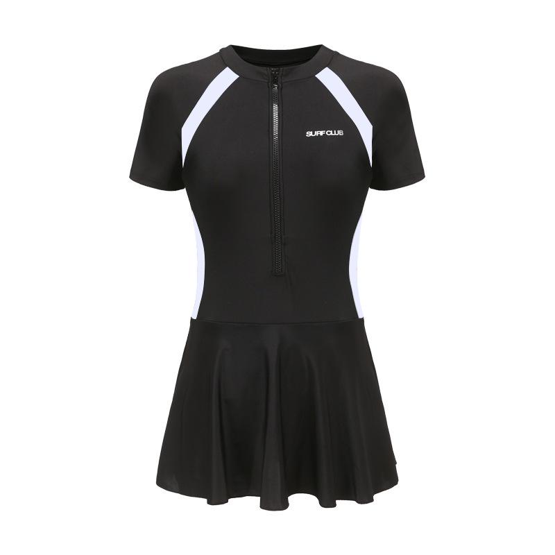 Women's New Summer One-Piece Conservative Plus Size Professional Swimsuit