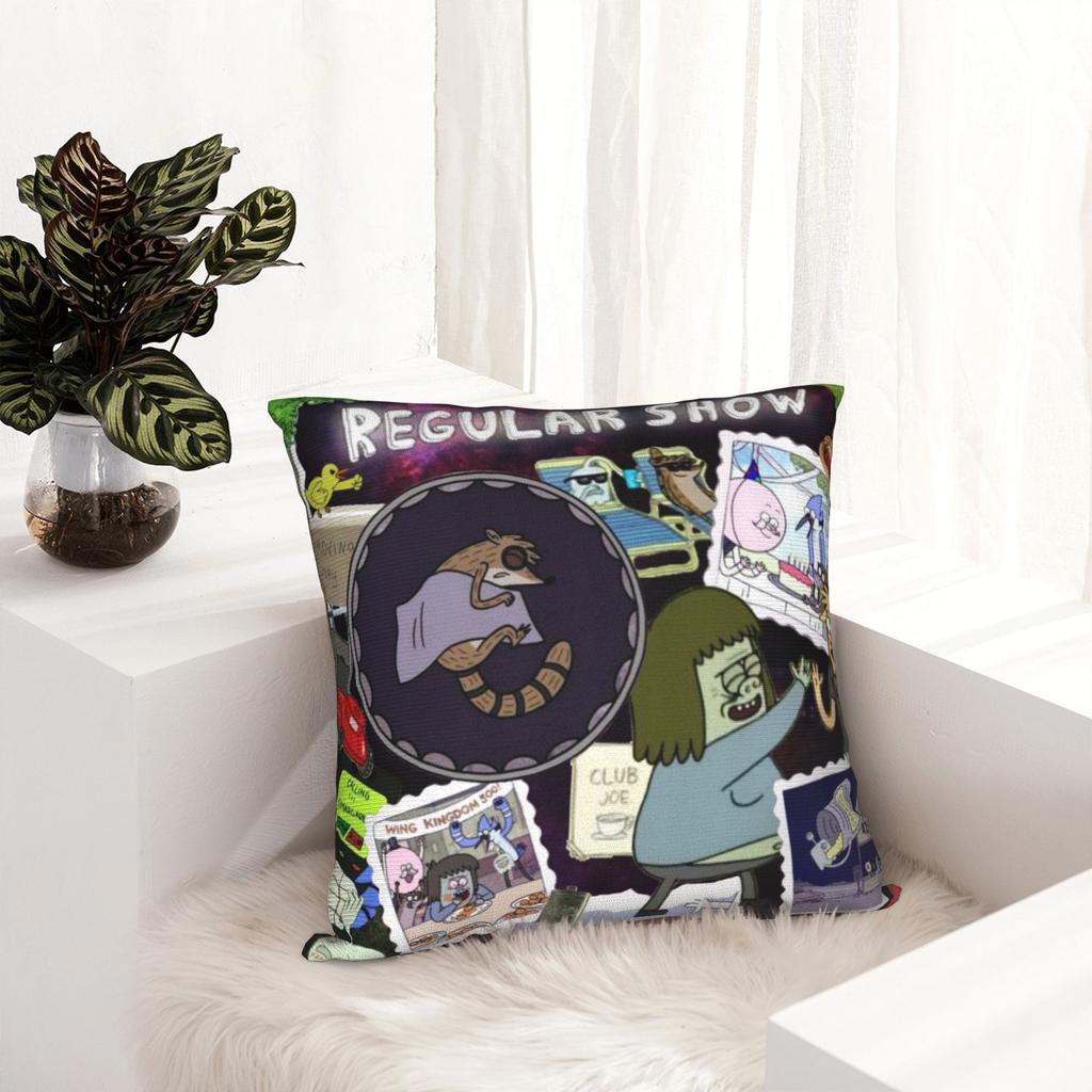 R-Regulars Show Cartoon Anime Pillowcase Merch Soft Cushion Cover Decorative Throw Pillow Case Cover Home Multi-Size