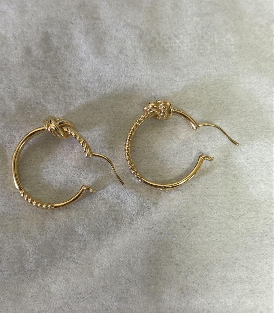 [USED] Avery Knot Hoop Earrings AVEC NEW YORK
