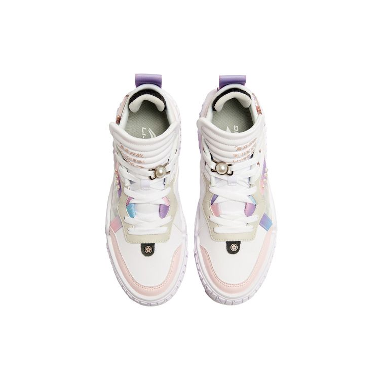 Li Ning 001 Unblock Non-Slip Wear-Resistant Low-Top Skate Shoes Women skate shoes Cherry-Blossom-Pink AGCR346-2