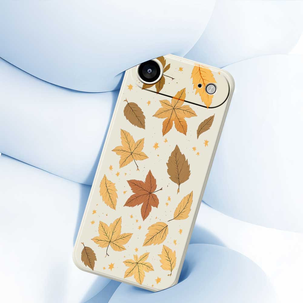 For iPhone 17 Air Case Maple Leaves Pattern Printing Straight Edge TPU Phone Back Cover