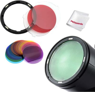 Godox Magnetic Mount Diffuser Plate and Color Filter Set for Round Head and Godox V1 Strobe Series AK-R16 V-11C AD200/AD200Pro (V1-S, V1-C, V1-N,