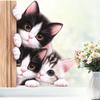 Adorable Cat Glass Sticker: Waterproof, Self-Adhesive, Easy To Remove, No Residue