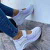 Frauen Mode Vulkanisierte Turnschuhe Plattform Einfarbig Wohnungen Damen Schuhe Casual Atmungs Keile Damen Walking Turnschuhe