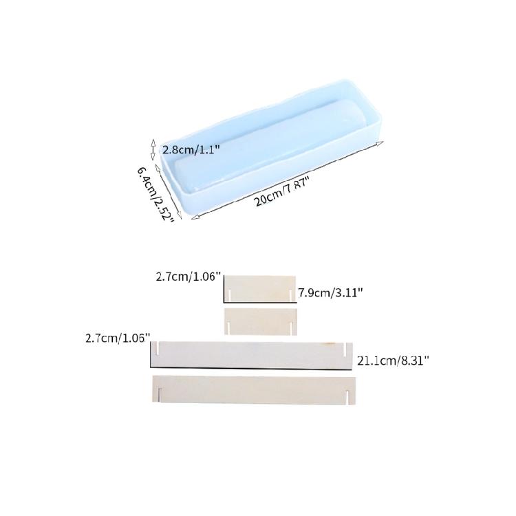 DIY Tray Container Mold Jewelry Organizer Resin Mould Long Strip Shape Tray Mold