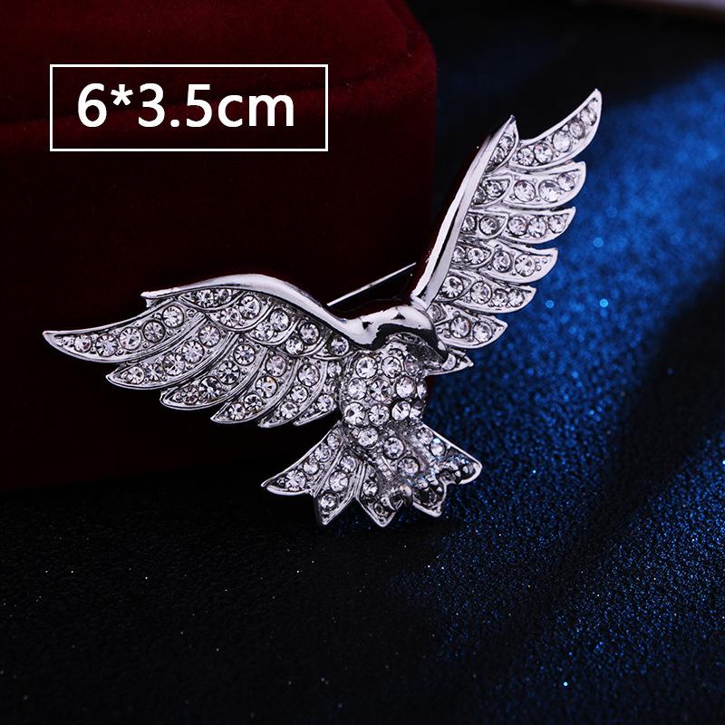 Eagle Rhinestone Alloy Brooch - Trendy Unisex Fashion Pin & Clothing Accessory