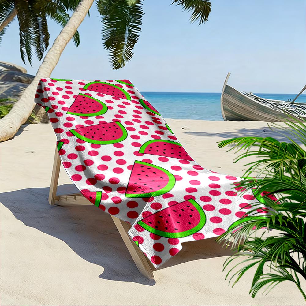 Watermelon and Polka Dot Pattern Towel Beach towel quick-drying for travel outdoor sports jogging beach and swimming