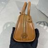[Pre-Owned] Metal Logo Detachable Adjustable Shoulder Strap Zipper Closure Leather Shoulder Crossbody Tote Bag - Excellent #4RSRAW