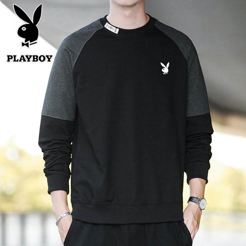 PLAYBOY Men's Color-Block Round Neck Pullover
