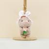 Fluffy Keychain Bunny With Cute Flower Holding Design Perfect For Animal Gifts Lovers