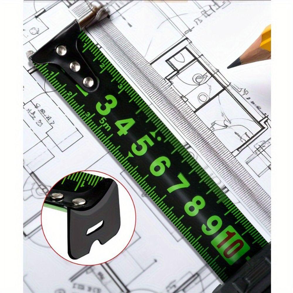 Wear-Resistant Fluorescent Tape Measure Fluorescent Green Marking Tape  Measuring Distance Tool