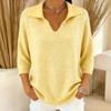 Women's V-Neck Ribbed Knit Sweater Loose Fit Flattering Casual Pullover for Spring and Fall