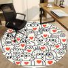 1pc Doodle Hearts Office Round Area Rug, Indoor Mat Suitable ForOffice, Under Office Chairs Bedroom Living Room Home Decor, Room Decot131