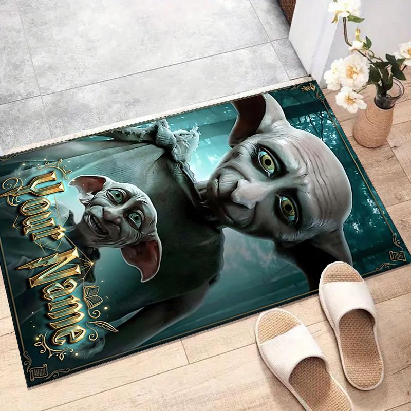 Hogwarts Design Area Rug Personalized Name- Non-Slip, Soft & Cozy Floor Mat for Living Room, Office - Indoor/Outdoor Carpet