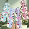 1PC Ghost Halloween Cute Group Cartoon Print 750ml Color Plastic Sports Water Bottle Leakproof Flip Straw Lid Suitable for Sports Office Home Use