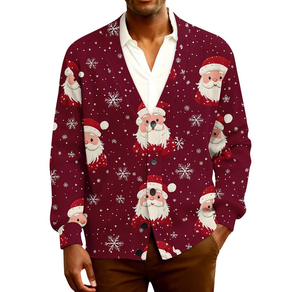 Men's Ribbed Knit Long-Sleeve Cardigan