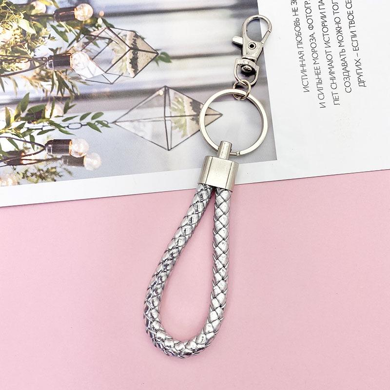 Braided Leather Car Keychain - Unisex Waist-Hanging Bag Charm Keyring