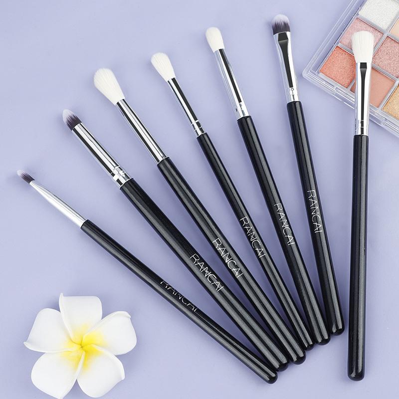 7pcs Eyeshadow Brush Eye Blender Brush Kit, Wooden Handle Vegan Makeup Tool, Flawlessly Applies Eyeshadow & Sets Concealer