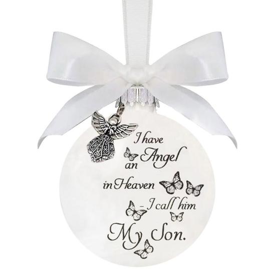 

Christmas Ornament Handmade Butterfly Printed Attractive Decorative Commemorate Festive Embellishment Accessory Christmas Name Feather Bauble H