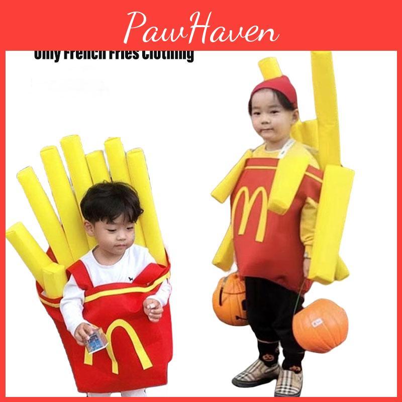 Korean Ins Halloween Children's Costume For Kindergarten Party Show Outfit Boys And Girls French Fries Clothes Inflatable Column)
