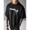 Men's 100% Pure Cotton Summer Loose Fit WHATEVER Letter Pattern Printed Casual and Comfortable Round Neck Short Sleeved T-shirt