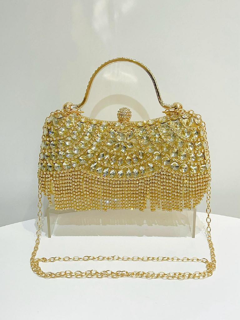 Elegant Diamond Tassel Clutch: Perfect for Evening, Birthday, Wedding, and Banquet Events