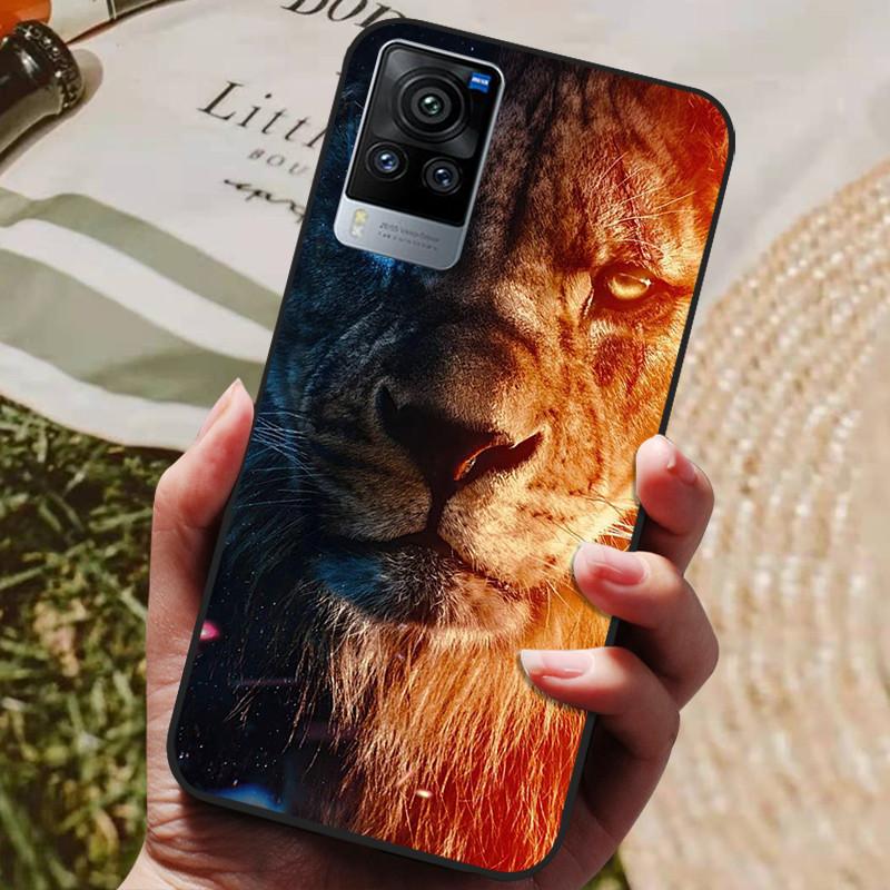 For Vivo X60 Pro Global Version Case Cat Wolf Painted Soft Silicone Phone Cases for Vivo X60 Pro Back Cover X60Pro V2046 Coque