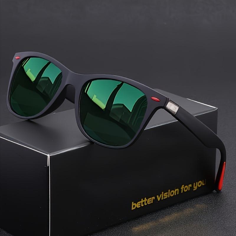 1 Unisex Vintage Fashion Glasses - Black Rectangular Frame Suitable for Adventure and Casual Activities Stylish Shield Design